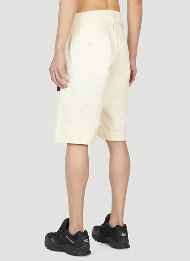 Stone Island Shadow Project Compass Patch Bermuda Shorts Cream shd0152019