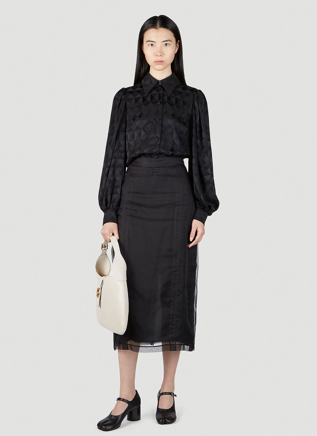 Silk organza midi skirt outlet