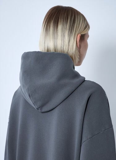 Balenciaga Zip-Up Human Being Hooded Sweatshirt Grey bal0360001