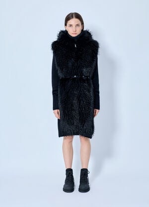 Moncler Textured Wool-Blend Coat Black mon0266014
