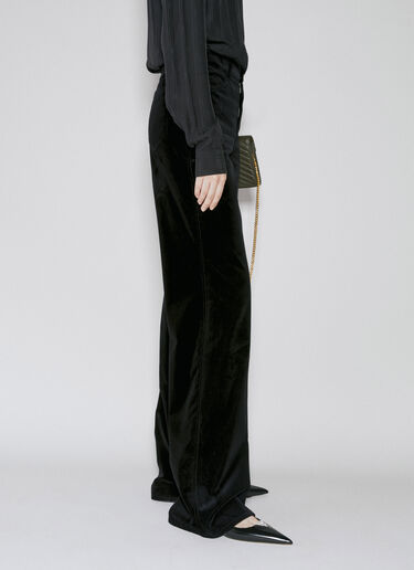 Saint Laurent ベルベットコットンパンツ ブラック sla0253021