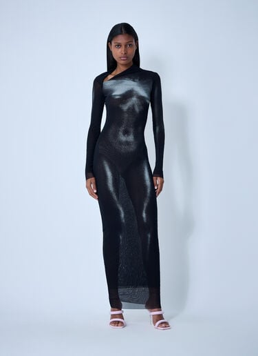 Wood Mesh Maxi Dress Jean Paul Gaultier Wood Mesh Maxi Dress Black jpg0262002