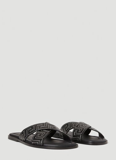 Crossover Greca Slides Versace Crossover Greca Slides Black ver0152021