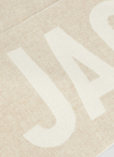 Jacquemus Logo Jacquard Scarf Beige jac0354006