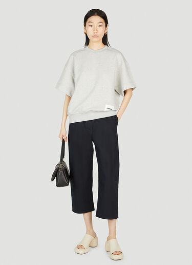 Jil Sander+ 크롭 와이드 레그 팬츠 블랙 jsp0251012