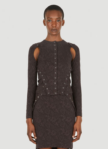 Undone Cardigan Top Eckhaus Latta Undone Cardigan Top Brown eck0248003