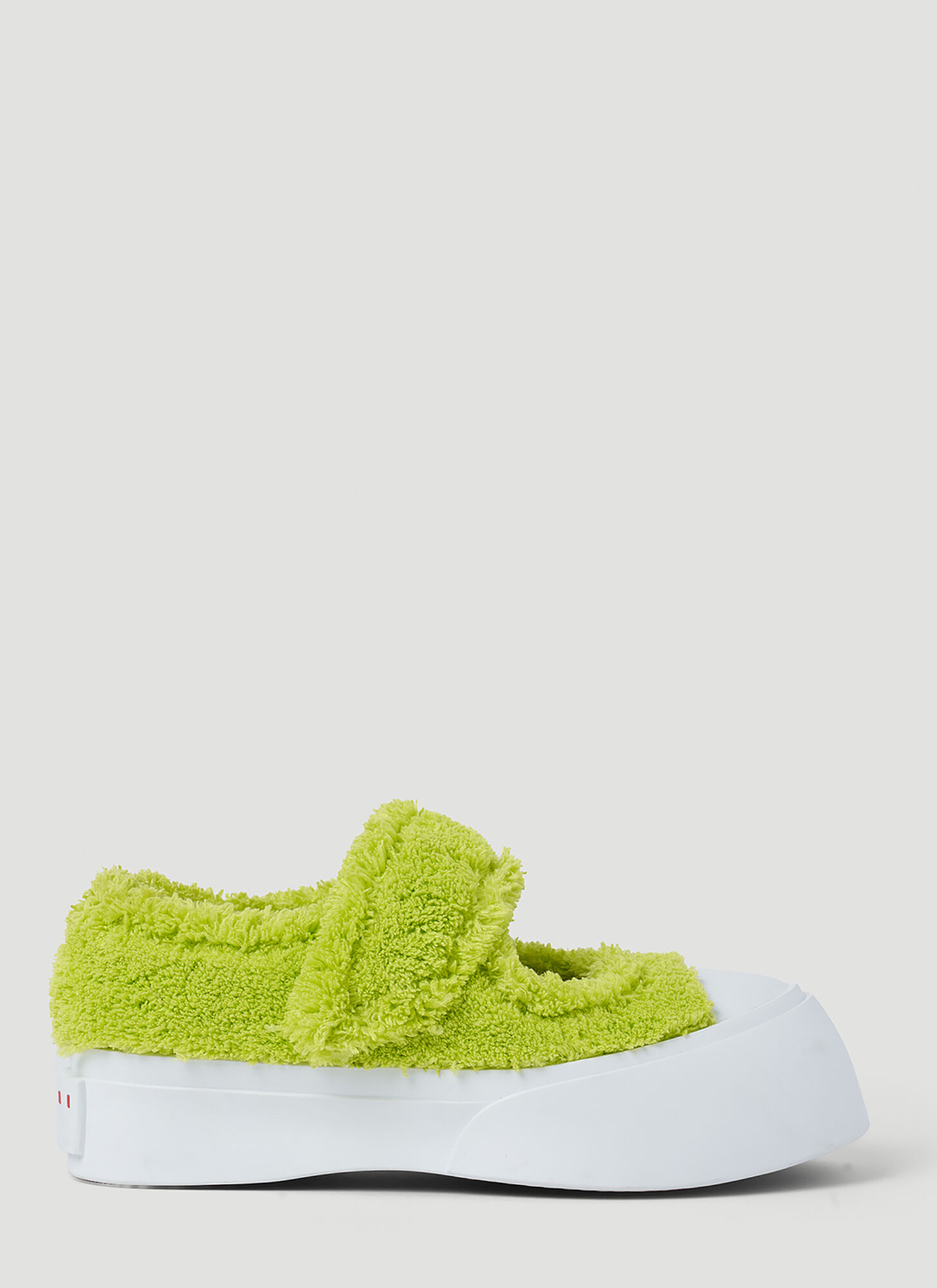 Shop Marni Pablo Furry Mary Janes In Green