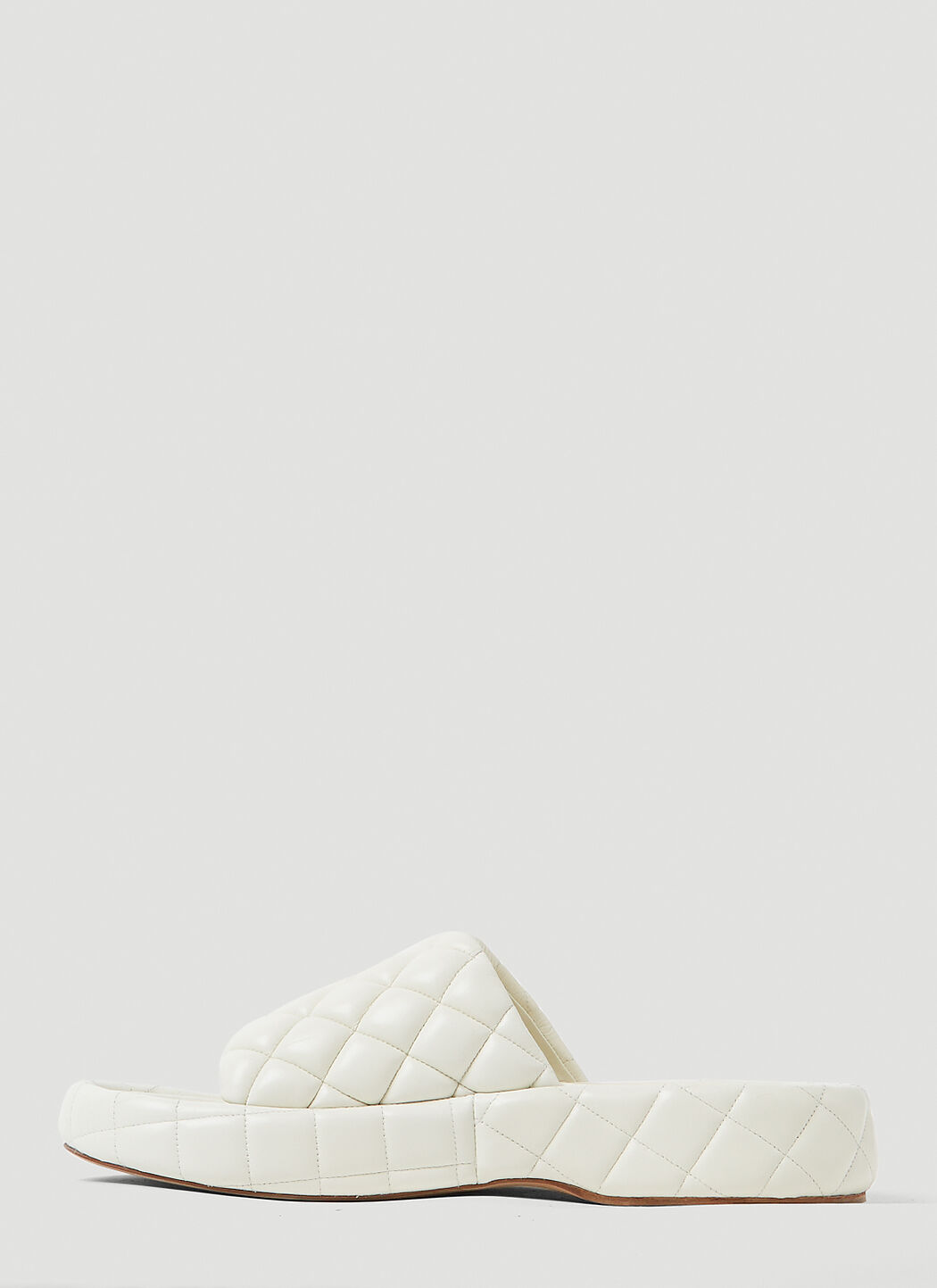 Bottega Veneta Intreccio Padded Sandals in White LN CC