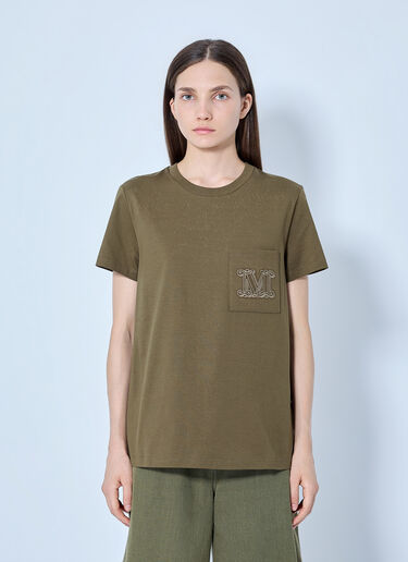 LN-CC® - Max Mara: Chest Pocket T-Shirt - Green Max Mara Chest Pocket T-Shirt Green max0265033