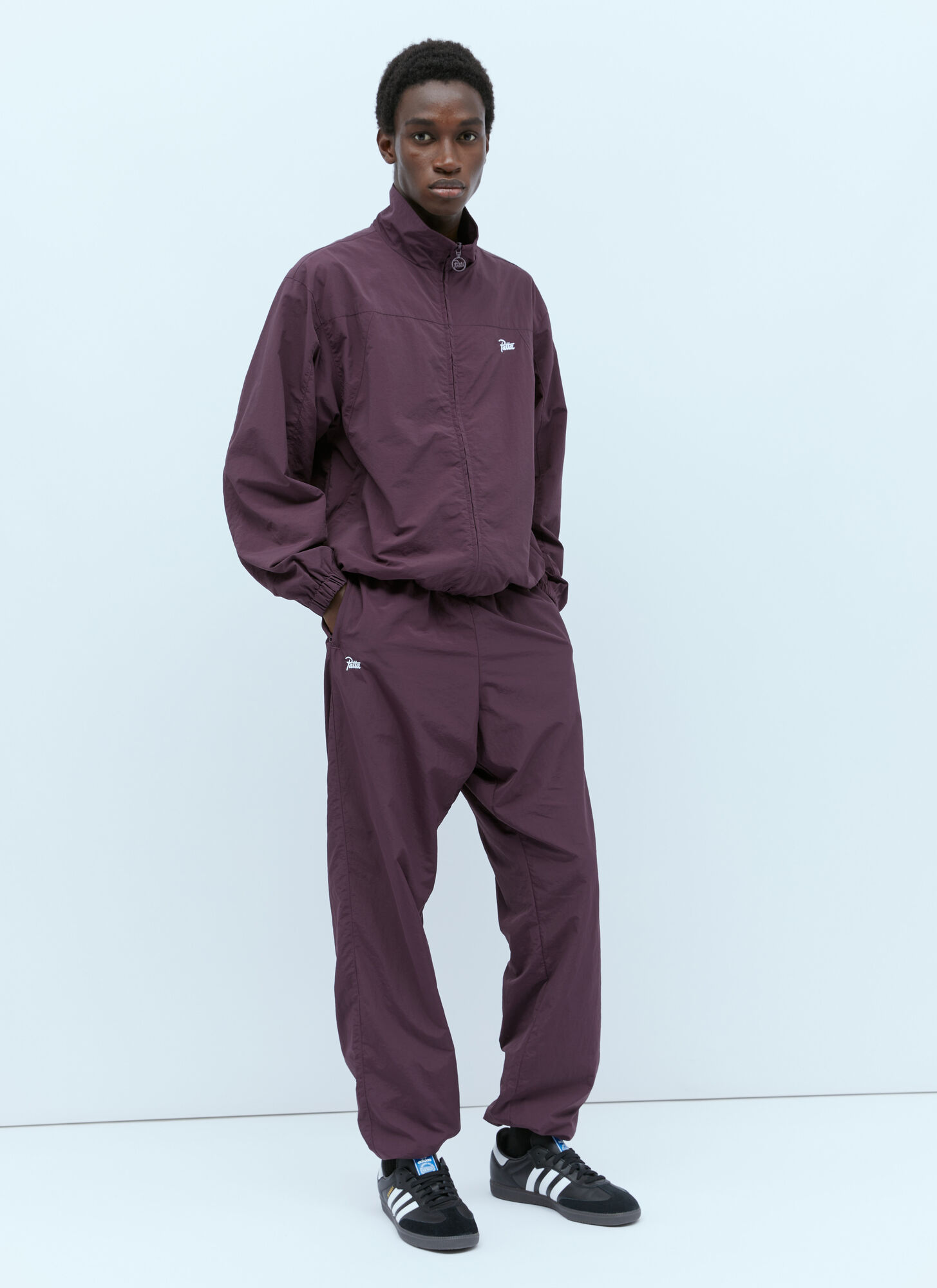Shop Patta Logo Embroidery Track Pants In Purple