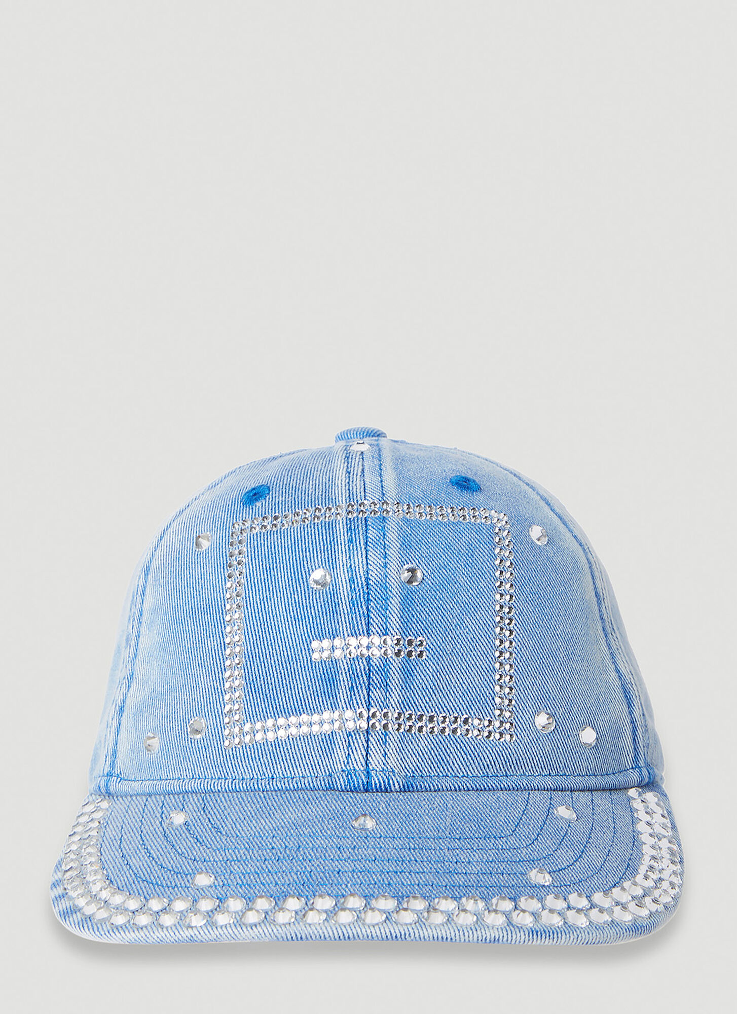 Acne Studios Crystals Logo Cap In Blue
