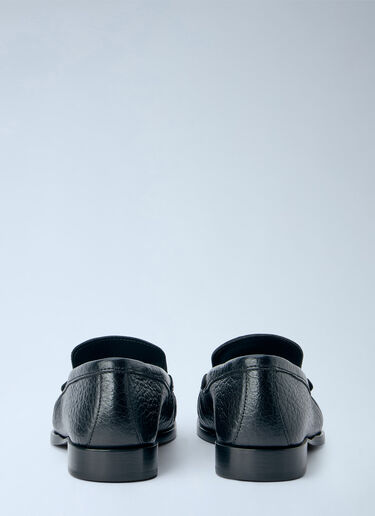 LN-CC® - Dries Van Noten: Textured Leather Loafers - Black Dries Van Noten Textured Leather Loafers Black dvn0265031