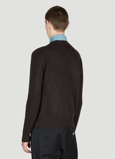 Prada Contrast Point Collar Cardigan Brown pra0154005