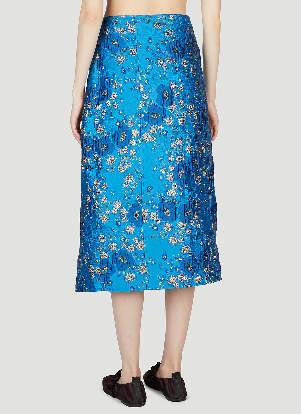 GANNI 3D Jacquard Skirt in Blue fur Damen LN CC