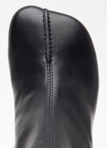 MM6 Maison Margiela Stitch-Out Leather Ankle Boots Black mmm0257011