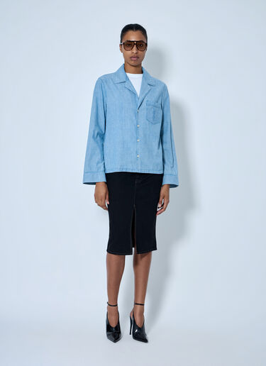 LN-CC® - Saint Laurent: Button-down Denim Shirt - Blue Saint Laurent Button-down Denim Shirt Blue sla0264034