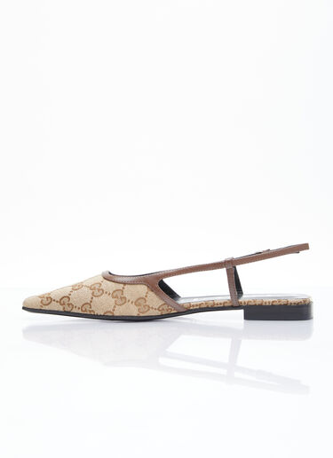 Gucci GG Slingback Ballet Flats Beige guc0255059