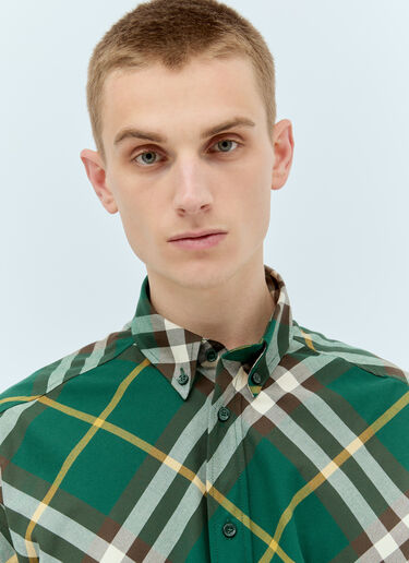 Burberry Check Short-Sleeve Shirt Green bur0155040