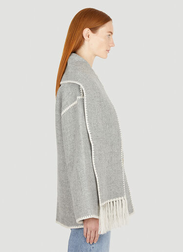 TOTEME Embroidered Scarf Jacket Grey tot0251022