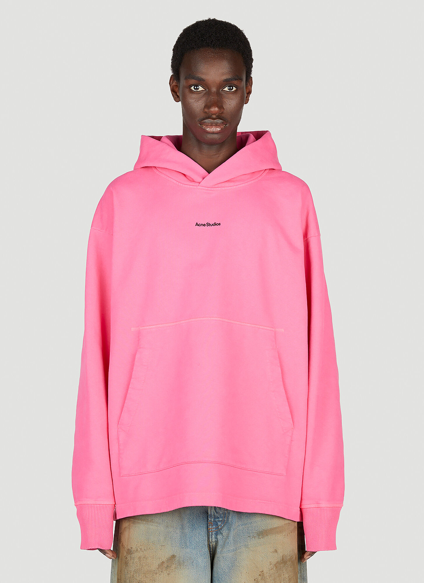 Acne Studios Logo Hooded Sweatshirt In Pink