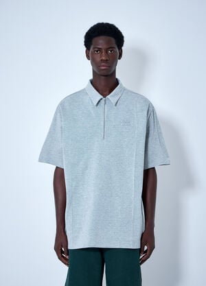 Miu Miu Half-Zip Polo Shirt Grey miu0164031