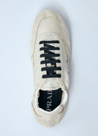 Prada Collapse Re-Nylon And Suede Sneakers White pra0260002