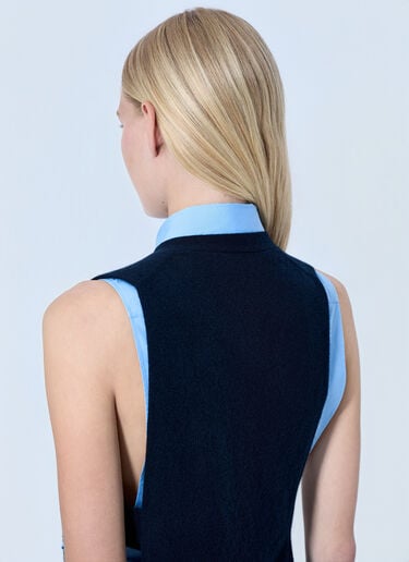 LN-CC® - Miu Miu: V-Neck Logo Vest - Blue Miu Miu V-Neck Logo Vest Blue miu0264105