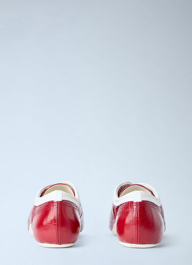 LN-CC® - Dries Van Noten: Leather Lace-Up Sneakers - Red Dries Van Noten Leather Lace-Up Sneakers Red dvn0264055