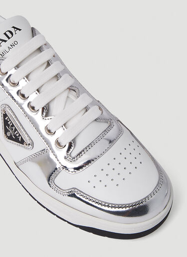 Prada Mirrored Downtown Sneakers Silver pra0251016