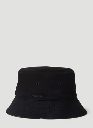 Burberry 로고 자수 버킷 햇 Black bur0151135