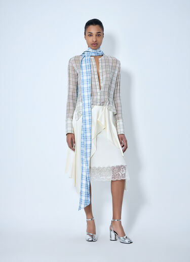 Acne Studios Asymmetric Lace-Trim Skirt White acn0264034