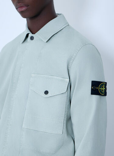 Stone Island Logo Patch Overshirt Green sto0164002