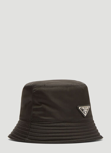 Prada Nylon Logo Bucket Hat Black pra0135038