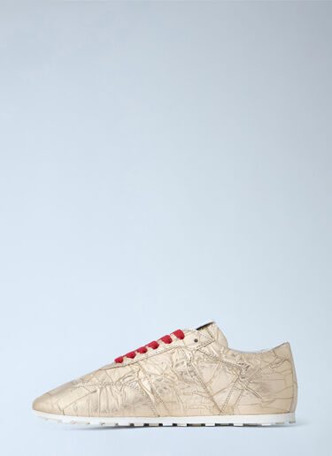 LN-CC® - Marni: Logo Sports Sneakers - Gold Marni Logo Sports Sneakers Gold mni0265020