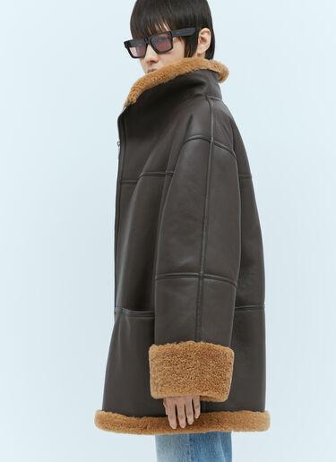 시그니처 시어링 재킷 TOTEME 시그니처 시어링 재킷 브라운 tot0254016