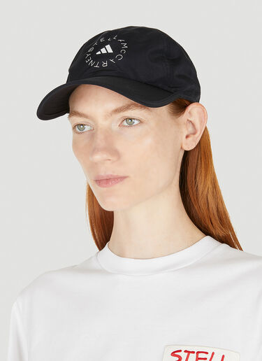 adidas by Stella McCartney Logo Print Baseball Cap Black asm0247022