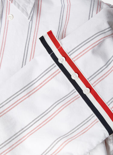 Thom Browne Railway Striped Grosgrain Ribbon Armband Shirt White thb0127010