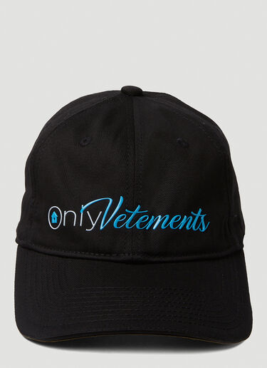 VETEMENTS 徽标刺绣棒球帽 黑 vet0350002