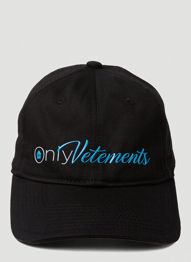 VETEMENTS Logo Embroidery Baseball Cap Black vet0350002