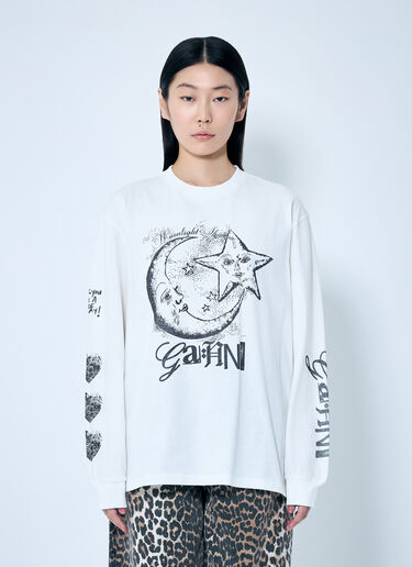 Heavy Long Sleeve T-Shirt GANNI Heavy Long Sleeve T-Shirt White gan0259042
