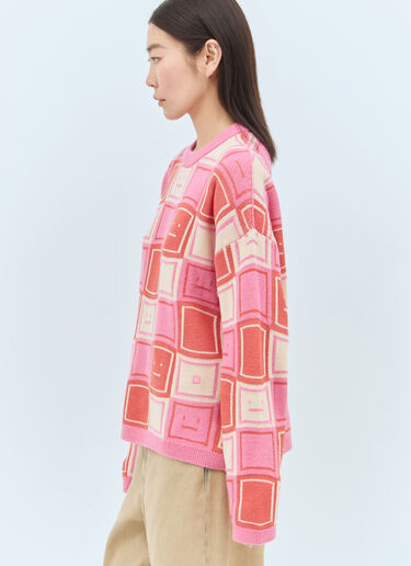 Face Jacquard Sweater Acne Studios Face Jacquard Sweater Pink acn0257002