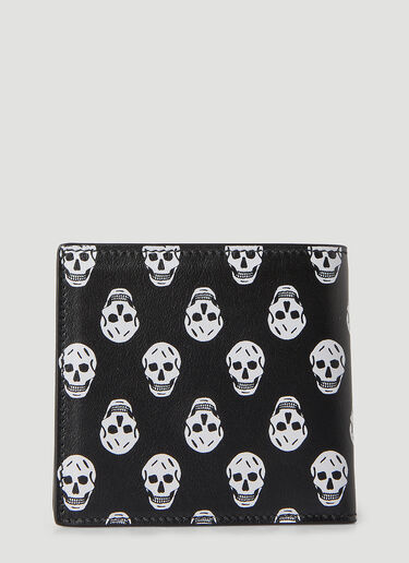 Alexander McQueen Skull Print Billfold Wallet Black amq0148047