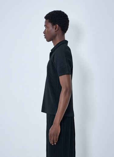 Homme Plissé Issey Miyake Pleated Short Sleeve Shirt Black hmp0164009