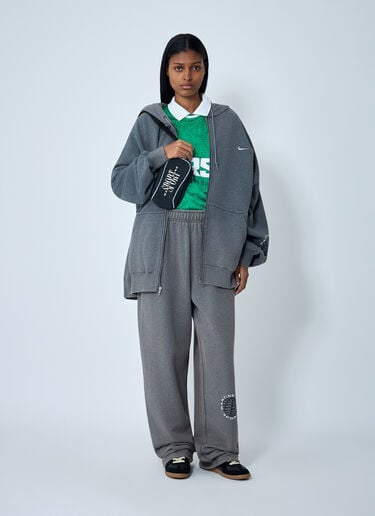 Nike x Martine Rose Logo Motif Hooded Zip-Up Sweatshirt Grey nik0362111