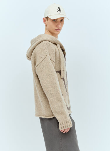 JW Anderson Anchor Zipped Hooded Cardigan Beige jwa0156008