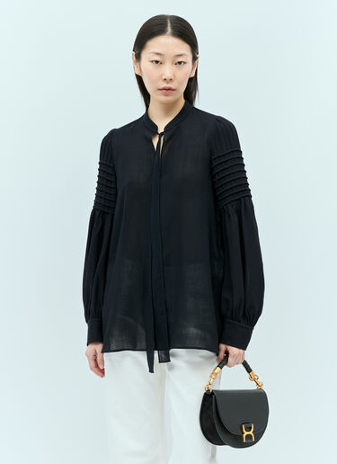 Chloé 系带细节宽松衬衫 藏蓝色 chl0255011