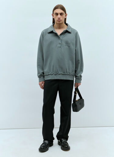 Miu Miu Garment-Dyed Cotton Fleece Sweatshirt Grey miu0155004