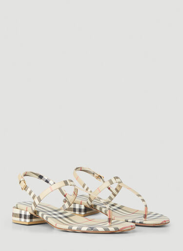 Burberry Emily Low Heel Vintage Check Sandals Beige bur0247138