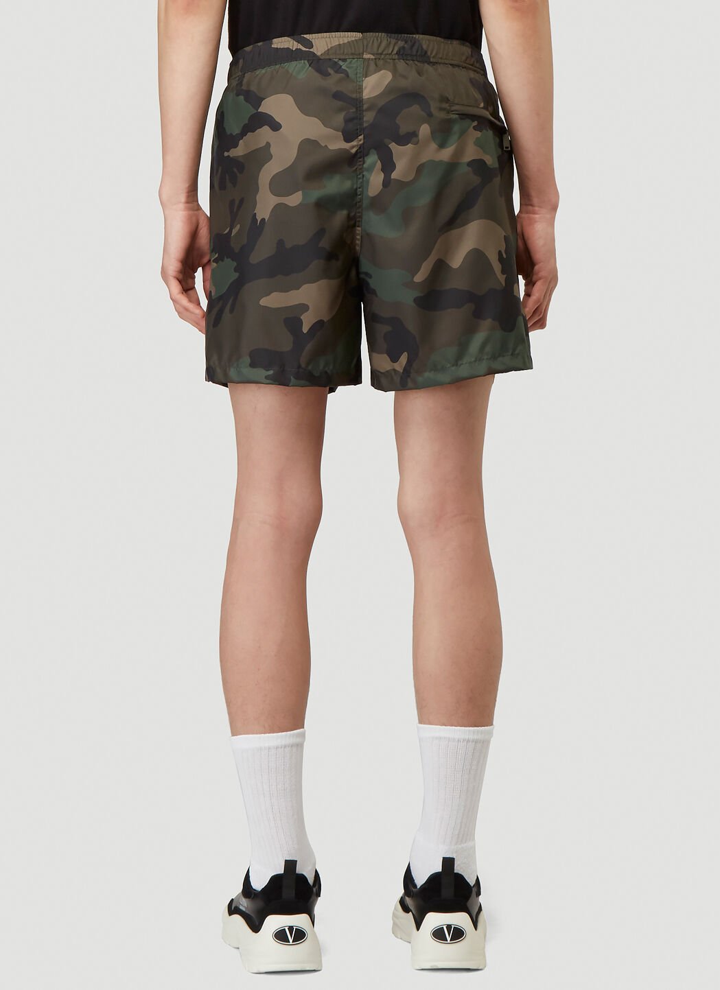Valentino VLTN Swim Shorts in Khaki LN CC