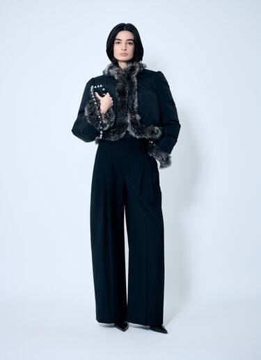 Alexander Wang Puffer Jacket With Shearling Trims Black awg0258002
